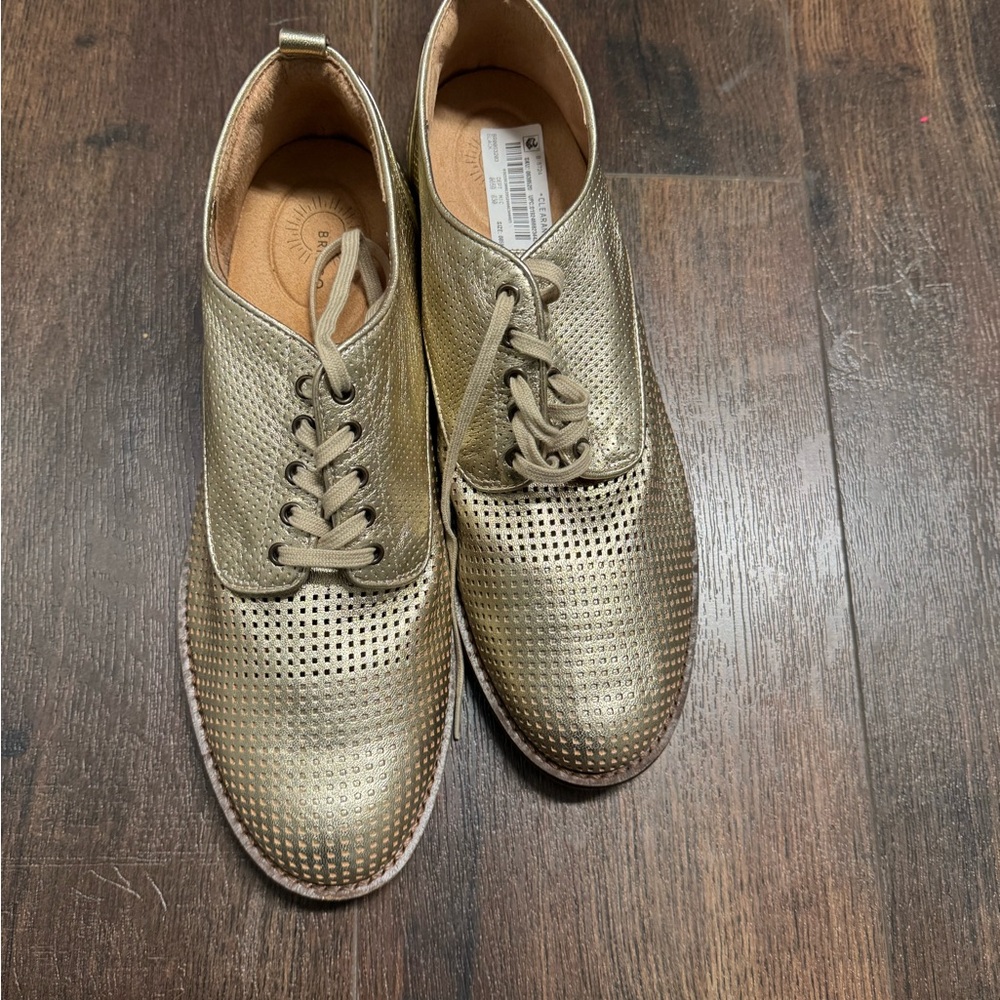 Gold Perforated BRIOSO Fixbie Women's Oxford Shoes 9.5